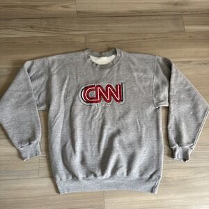 Vintage CNN Atlanta Global Headquarters XL Crewneck Sweatshirt 90s Grey Gray‎